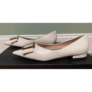 C.Paravano Women's Ballet Flats - Pointed Toe, Metals Buckle, Slip On - Size 7.5